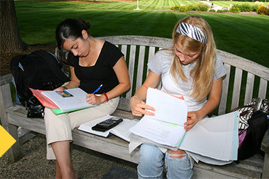 Students filling out applications