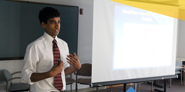 Student giving a presentation